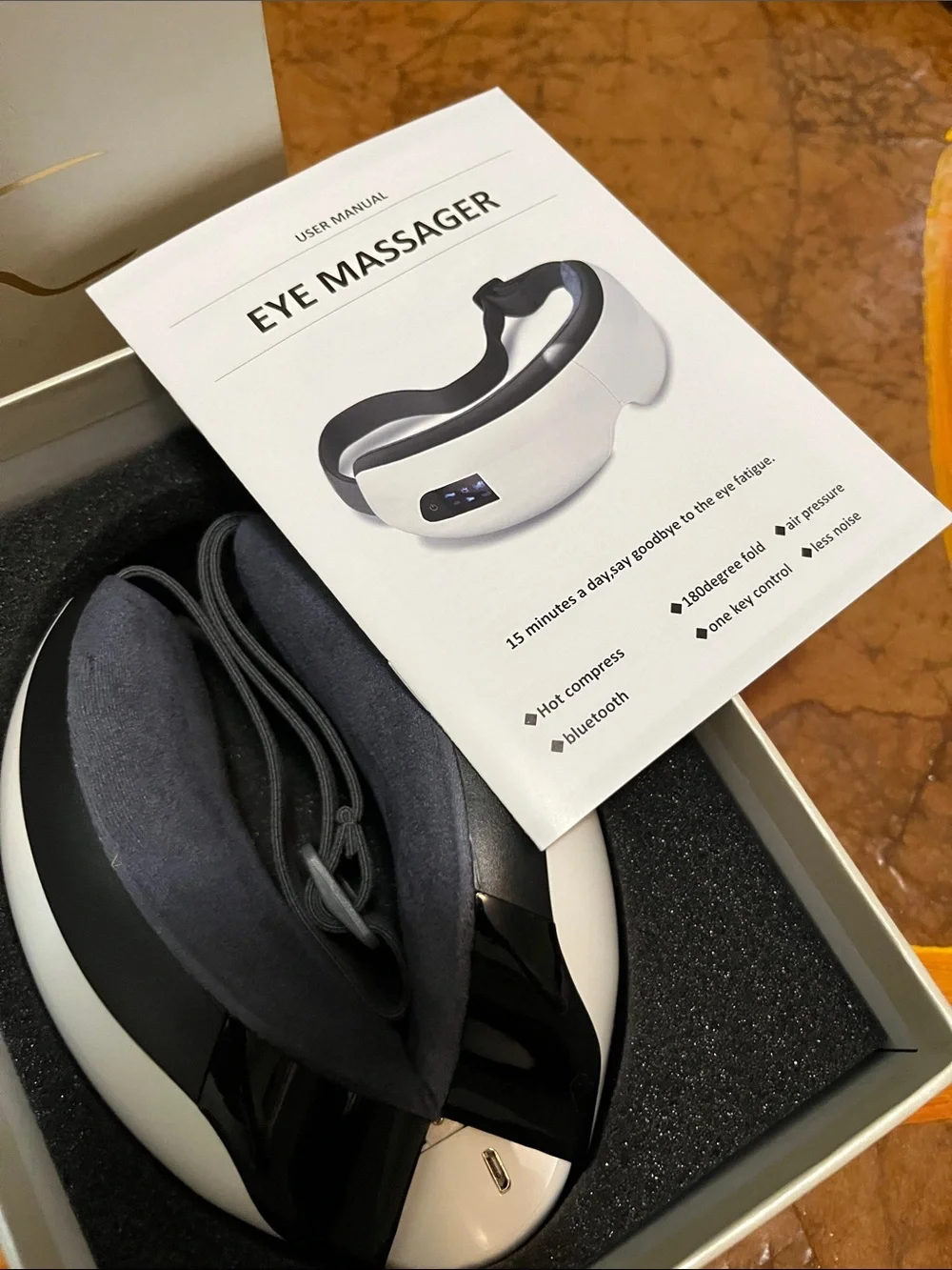 Desert Hills White & Black Eye Massager - Soothing Eye Therapy